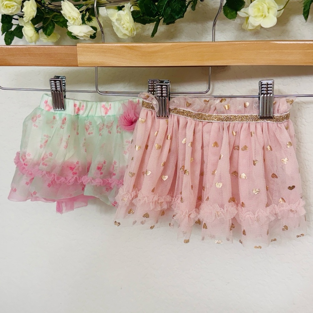 Baby Starters • Two Ballerina Ruffles and Tulle Layered Coquette Princess Skirts